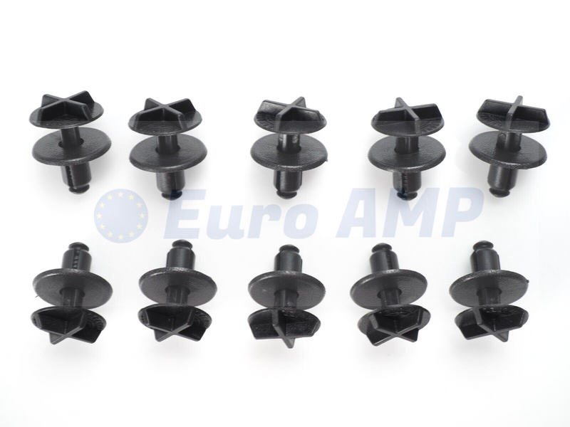2012-2023 Land Rover 10 PCS Push Retainer Clips Battery Cover & Cowl Panel - 2.0L L4 - 3.0L L6 - 3.0L V6 - 5.0L V8 – (LR024316)